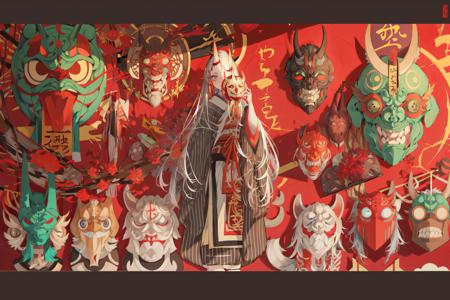 20286-2730757419--ghost nocturnal, 1girl, long hair, oni mask, mask, solo, japanese clothes, kimono, red eyes, sash, holding mask, looking at vie.png